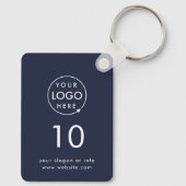 Navy-nummer | Modern Blue Hospitality Business Sleutelhanger (Achterkant)