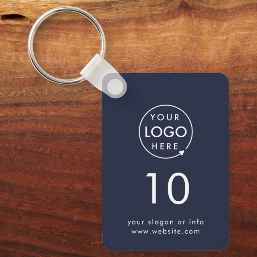 Navy-nummer | Modern Blue Hospitality Business Sleutelhanger (Voorkant)
