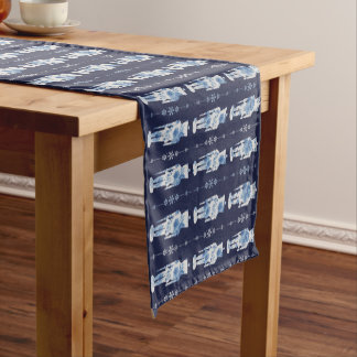 Navy Nutcracker Table Runner Korte Tafelloper