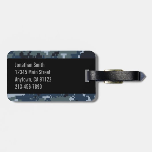 Navy NWU Camouflage Bagagelabel (Achterkant horizontaal)
