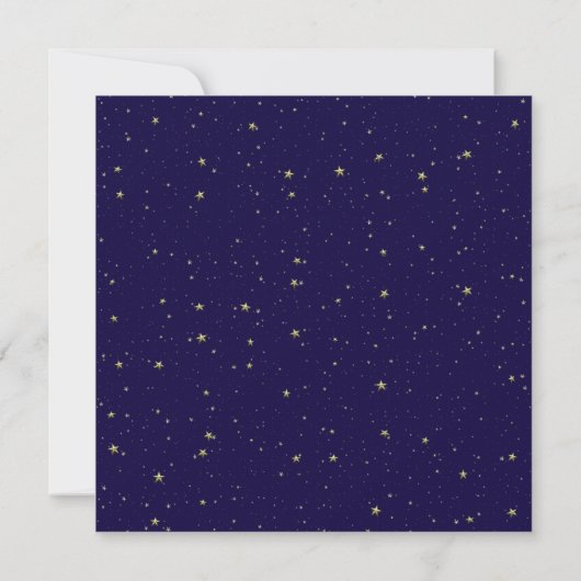 Navy NYC Skyline Etch Starry DIY BG Sweet 16 SQ #2 Kaart (Achterkant)