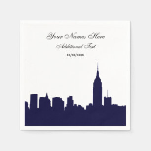 Navy NYC Skyline Silhouette, ESB Servetten