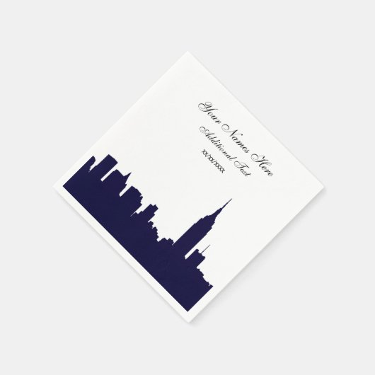 Navy NYC Skyline Silhouette, ESB Servetten (Hoek)