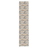 Navy & Ochre Botanical Table Runner Korte Tafelloper (Voorkant)