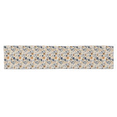 Navy & Ochre Botanical Table Runner Korte Tafelloper (Horizontaal)