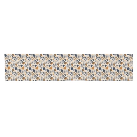 Navy & Ochre Botanical Table Runner Korte Tafelloper (Horizontaal)