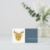 NAVY OCHRE CUTE SANDI DEER LITTLE EXPLORER NANNY VISITEKAARTJE (Staand voorkant)