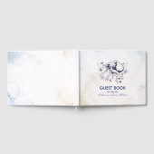 Navy Octopus Beach Waterverven Nautische bruiloft Gastenboek (Volledig)