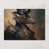 Navy Officer Steampunk Dragon Briefkaart (Voorkant)