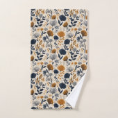 Navy & Oker Botanische Handdoek (Handdoek)