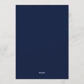 Navy Old Money Wedding Menu Card Kaart (Achterkant)