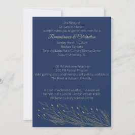 Navy Olijf Begrafenis Aankondiging 011624