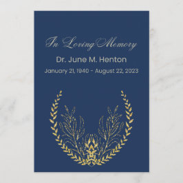 Navy Olijfblad 3 begrafenisherdenkingsprogramma Programmakaart