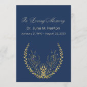 Navy Olijfblad 3 begrafenisherdenkingsprogramma Programmakaart (Voorkant)