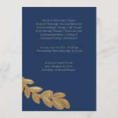 Navy Olijfblad begrafenis herdenkingsprogramma Programmakaart (Achterkant)