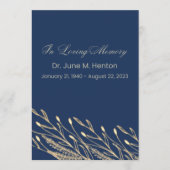 Navy Olive Leaf 2 begrafenisherdenkingsprogramma Programmakaart (Voorkant)