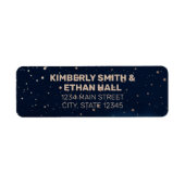 Navy Ombre Sky met Bronze Sterren Bruiloft Etiket (Voorkant)