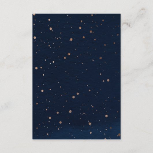 Navy Ombre Sky met Bronze Sterren Bruiloft Informatiekaartje (Achterkant)