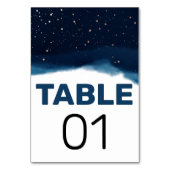 Navy Ombre Sky met Bronze Sterren Bruiloft Kaart (Voorkant)