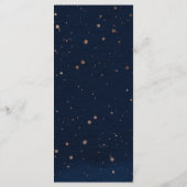 Navy Ombre Sky met Bronze Sterren Bruiloft Menu (Achterkant)