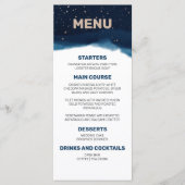 Navy Ombre Sky met Bronze Sterren Bruiloft Menu (Voorkant)