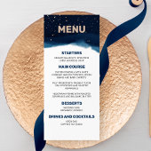Navy Ombre Sky met Bronze Sterren Bruiloft Menu
