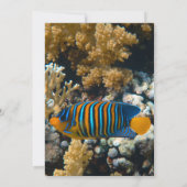 Navy onder het Zee Fish Reef Coastal Beach Wedding Kaart (Achterkant)