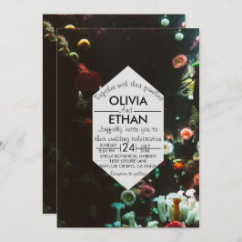 Navy onder het Zee Koraalriffen Summer Wedding Kaart