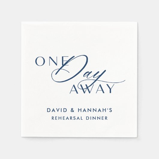 Navy One Day Away servetten voor repetitie diner (Voorkant)