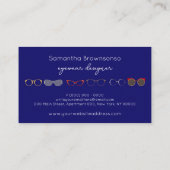 Navy Optic Eyewear Mode Zonnebril Visitekaartje (Achterkant)