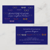 Navy Optic Eyewear Mode Zonnebril Visitekaartje (Voorkant / Achterkant)