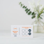 Navy Oranje Coffee Shop Loyalty Card (Staand voorkant)