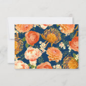 Navy & Oranje Floral Dank u Bedankkaart (Achterkant)