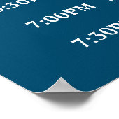 Navy Order of Events Wedding Day Schedule Poster (Hoek)