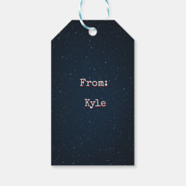 Navy Outer Space Gift Label Cadeaulabel