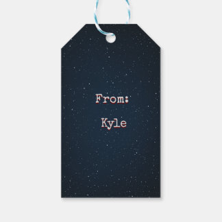 Navy Outer Space Gift Label Cadeaulabel