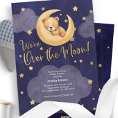 Navy Over de Maan Teddy Bear Twinkle Kleine Sterre Kaart