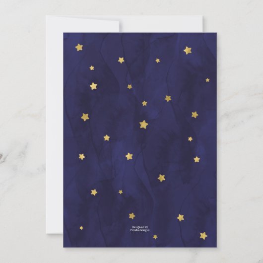 Navy Over de Maan Teddy Bear Twinkle Kleine Sterre Kaart (Achterkant)