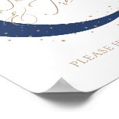 Navy Over the Moon Baby shower snoep en traktaties Poster (Hoek)