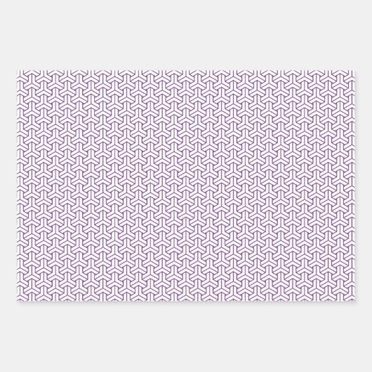  Navy Paars Red Japan Bishamon Pattern Inpakpapier Vel (Voorkant 2)