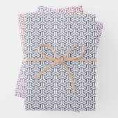 Navy Paars Red Japan Bishamon Pattern Inpakpapier Vel (In situ)