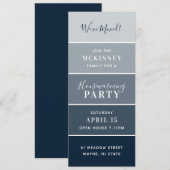Navy Paint Swatch Kaart Housewarming Party Invite (Voorkant / Achterkant)