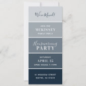 Navy Paint Swatch Kaart Housewarming Party Invite (Voorkant)