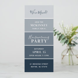 Navy Paint Swatch Kaart Housewarming Party Invite