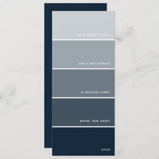 Navy Paint Swatch Nieuw adres aankondiging (Voorkant / Achterkant)