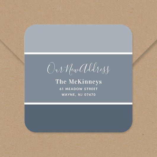 Navy Paint Swatch Nieuw adres Vierkante Sticker