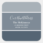 Navy Paint Swatch Nieuw adres Vierkante Sticker (Voorkant)