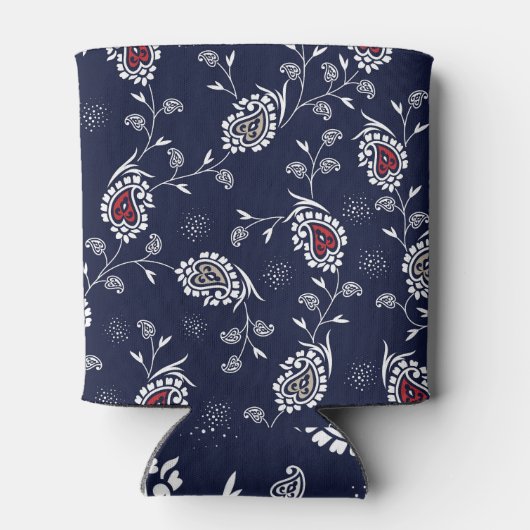 Navy Paisley: Elegant patroonontwerp. Blikjeskoeler (Achterkant)