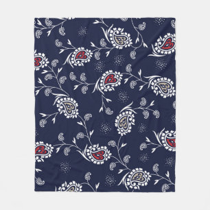 Navy Paisley: Elegant patroonontwerp. Fleece Deken