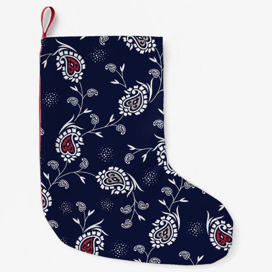 Navy Paisley: Elegant patroonontwerp. Kleine Kerstsok (Voorkant)